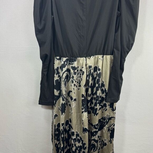 AX Paris Multi 2 -1 Animal Print Wrap Midi Dress- Black Mulit- Size 8 US /12 UK - Picture 9 of 11